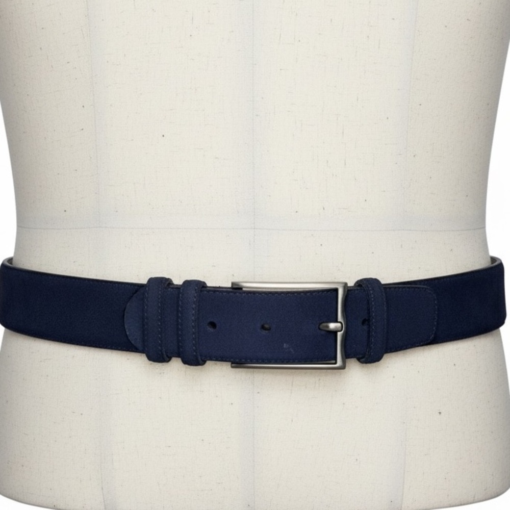 Mezlan Dark Blue Suede & Leather Belt size 44
